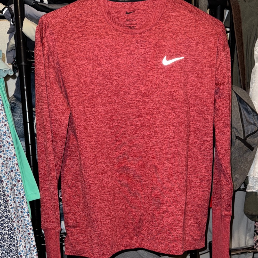 Nike Heathered Red Long Sleeve Top